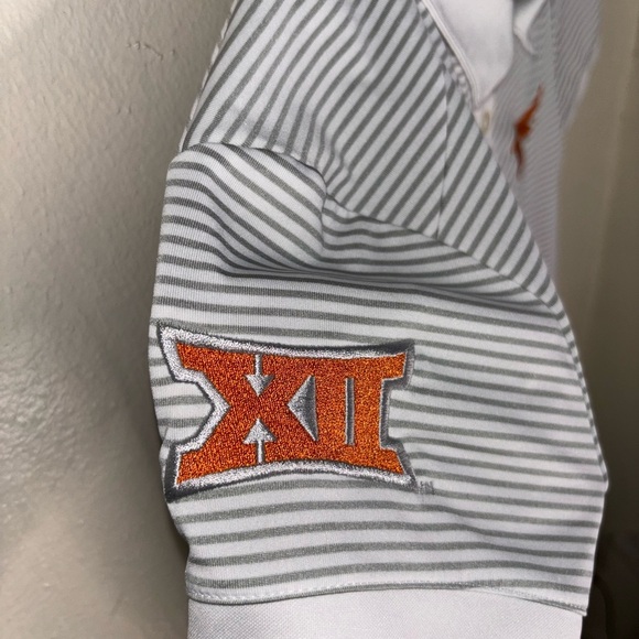 (Not AVAILABLE)Nike Golf White and Gray Striped Polo(0012) - Picture 4 of 10